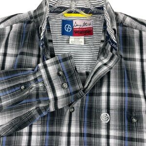 Men's Wrangler George Strait‎ 100% Cotton Plaid Long Sleeve Button Down Md 0048